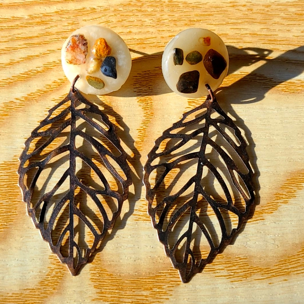 Boho Metal Feather Earrings
